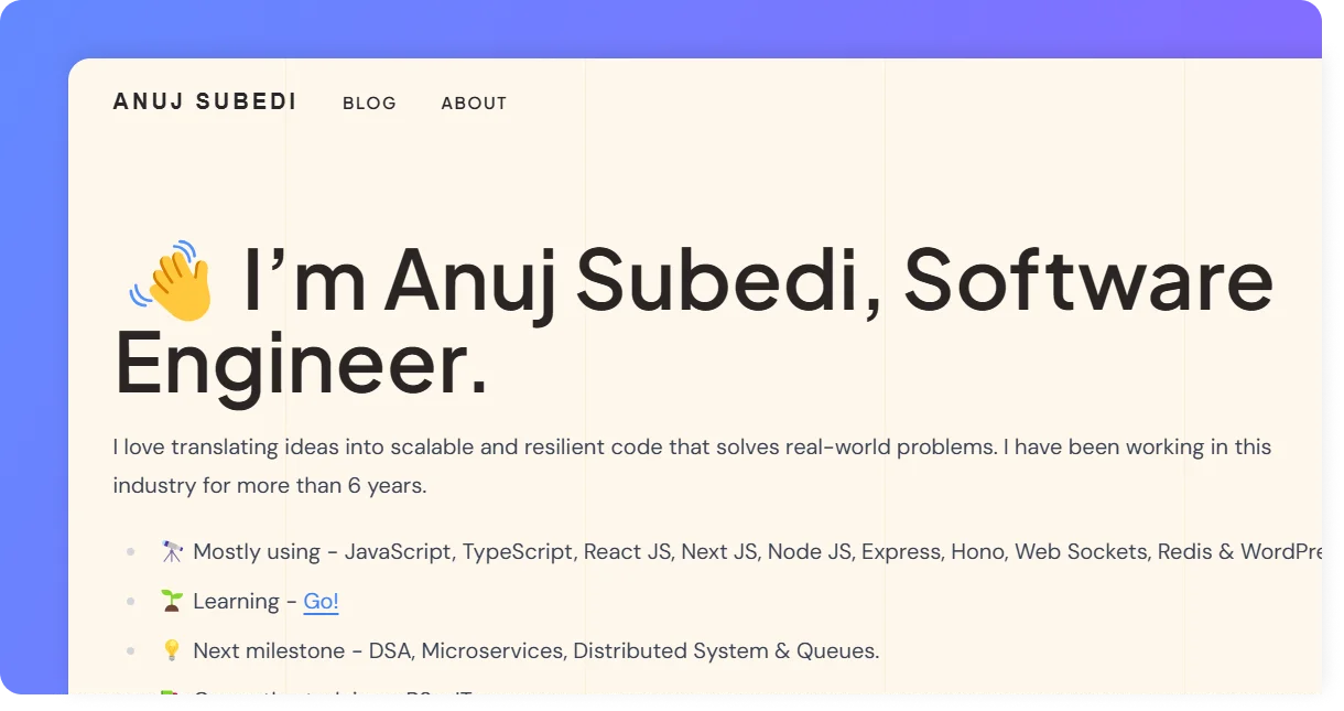 Anuj Subedi ─── Software Engineer